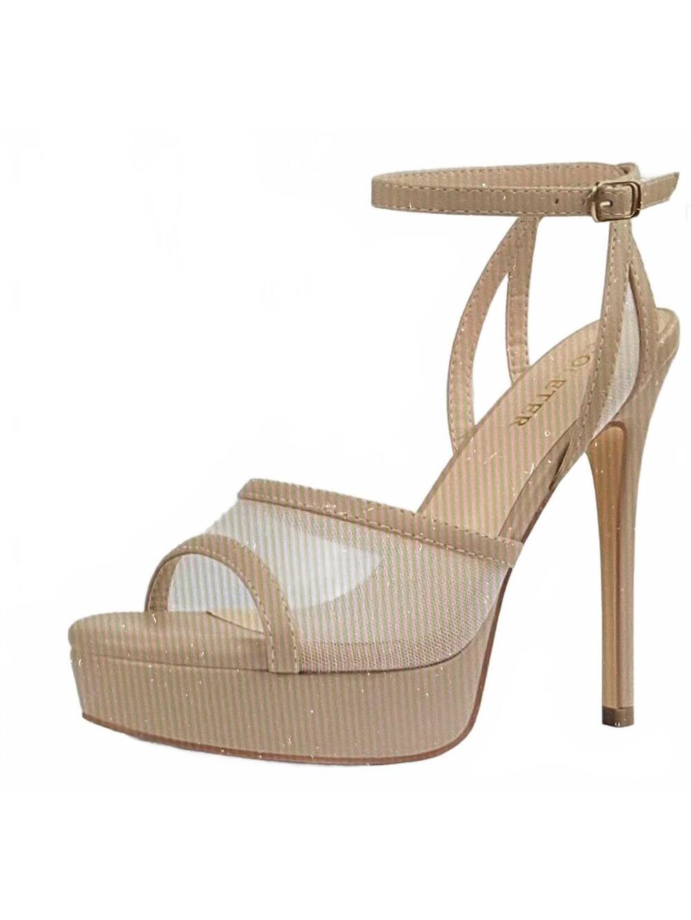 Coleter Mesh Platform Stiletto Dress Sandals Nude Size 8